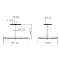 DORNBRACHT 28796710-46 (XV-009956) CELING MOUNT SHOWER HEAD SIZE: 300 x240MM FINISH: CHAMPAGNE MATT