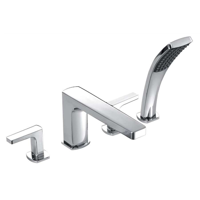 Roca (RCS) Z5A0920C0N Escuadra Deck-Mounted Bath-Shower Mixer with Diverter, 1.7m Shower Hose and Hand Shower  Finish: Chrome