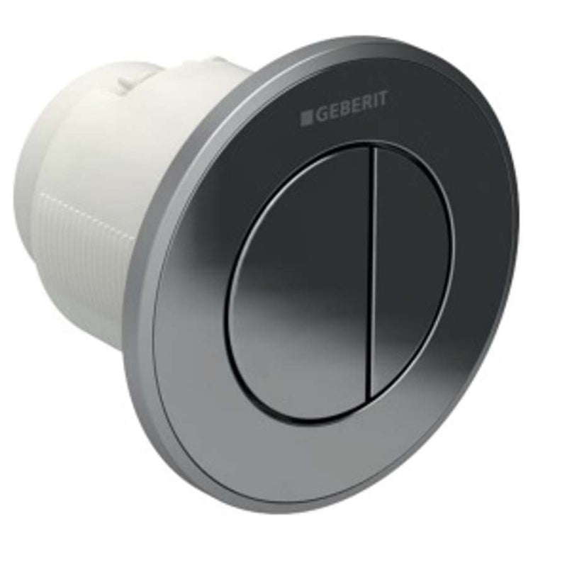 Geberit 116.055.KN.1 remote flush actuation type 10, pneumatic, for dual flush, concealed actuator, matt chrome-plated/bright chrome-plated
