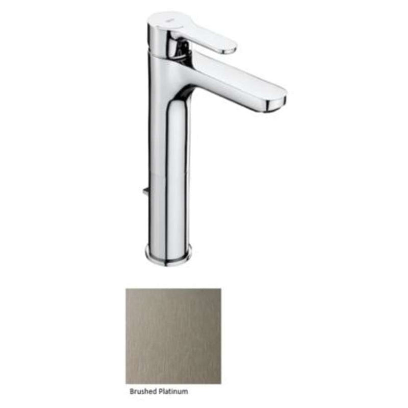 L20 Monoblock high basin mixer with spring waste in Brushed Platinum