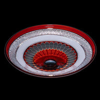 Slavia Crystal SC-WB45D-G01R Dilos slavia crystal wash basin in gaia rubin with waste and mounting disk set