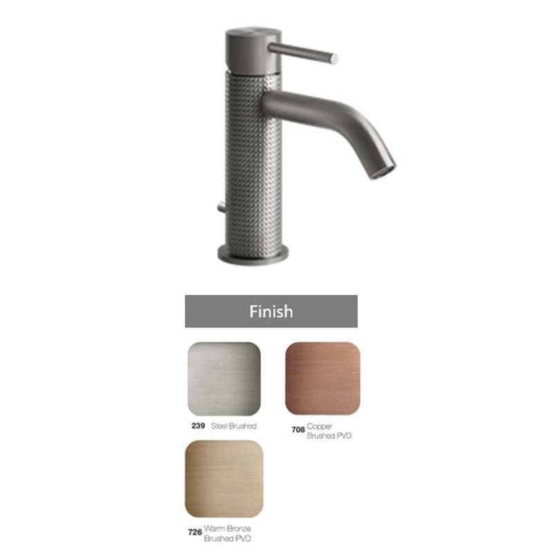 GESSI GESSI316 54401.239 basin mixer in steel brushed with waste