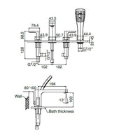 Roca (RCS) Z5A0920C0N Escuadra Deck-Mounted Bath-Shower Mixer with Diverter, 1.7m Shower Hose and Hand Shower  Finish: Chrome