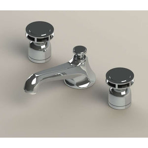 Dornbracht 20700370-00 (XS-027978) Madison Flair Brass Three  Hole Basin Mixer with Custom Tzelan Handles (Hot & Cold) & Tzeland Drain Pull in Polished Chrome