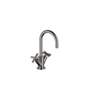 Dornbracht Tara. 22512892-19 Deck-mounted Twin Handle Basin Mixer w/Pop-up Waste in Dark Chrome