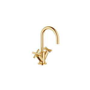 Dornbracht Tara. 22512892-28 Deck-mounted Twin Handle Basin Mixer w/Pop-up Waste in Brushed Durabrass