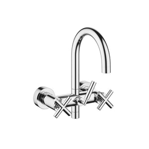 Dornbracht Tara. 25100892-00 Wall-mounted Exposed Twin Handle Bath Mixer w/Diverter in Polished Chrome