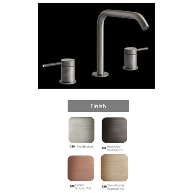 GESSI GESSI316 54412.708 three-hole basin mixer in Copper Brushed PVD without waste