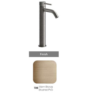 GESSI GESSI316 54309.726 high basin mixer in warm bronze brushed PVD with waste