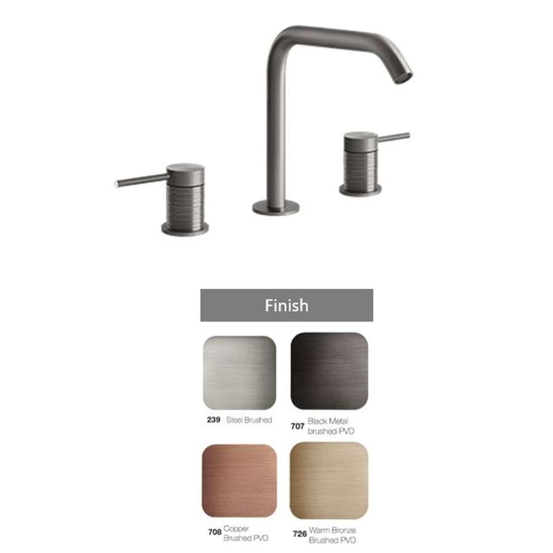 GESSI GESSI316 54312.726 three-hole basin mixer in Warm Bronze Brushed PVD without waste