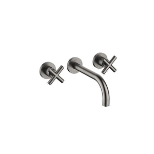 Dornbracht Tara. 36712892-99 Wall-mounted Twin Handle Basin Mixer Trim Part in Dark Platinum Matt