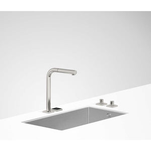 Dornbracht Elio 41270790-06 eUNIT KITCHEN Deck-mounted Electronic Sink Mixer Pull-out w/Waste Kit in Platinum Matt