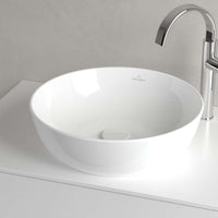 Artis Surface-mounted Washbasin, 430 x 430 x 130 mm, without overflow. With Push-to-open valve, 100 x 135 x 69.5 mm