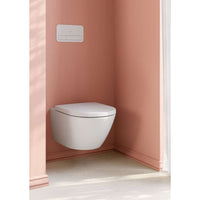 Subway 3.0 Washdown toilet, rimless, wall-mounted, with TwistFlush, White Alpin. With Seat & Cover