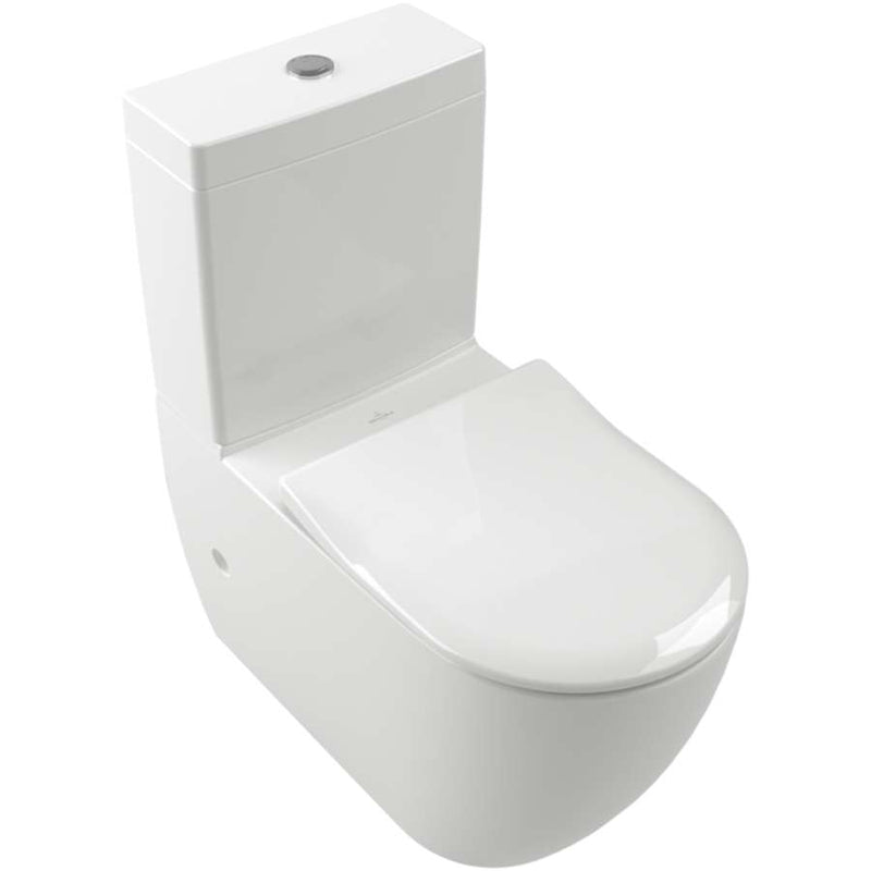 Subway 3.0 Washdown toilet for close-coupled WC-suite, rimless, floor-standing, with TwistFlush, White Alpin. With Cistern and Seat & Cover