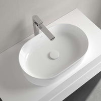 Collaro Surface-mounted washbasin, 560 x 360 x 145 mm, without overflow. With Push-to-open valve, 100 x 135 x 69.5mm