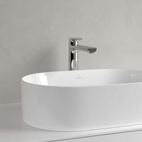 Collaro Surface-mounted washbasin, 560 x 360 x 145 mm, without overflow. With Push-to-open valve, 100 x 135 x 69.5mm