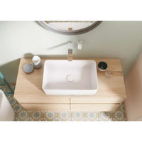 Collaro Surface-mounted washbasin, 560 x 360 x 145 mm, without overflow. With Push-to-open valve, 100 x 135 x 69.5mm