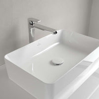 Collaro Surface-mounted washbasin, 560 x 360 x 145 mm, without overflow. With Push-to-open valve, 100 x 135 x 69.5mm