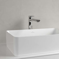 Collaro Surface-mounted washbasin, 560 x 360 x 145 mm, without overflow. With Push-to-open valve, 100 x 135 x 69.5mm