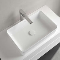 Collaro Surface-mounted washbasin, 560 x 360 x 145 mm, without overflow. With Push-to-open valve, 100 x 135 x 69.5mm