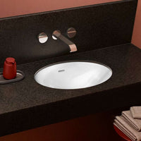 Loop & Friends Undercounter washbasin, 485 x 325 x 215 mm, with overflow, outside surface glazed, White Alpin