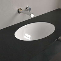 Loop & Friends Undercounter washbasin, 485 x 325 x 215 mm, with overflow, outside surface glazed, White Alpin