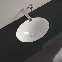 Loop & Friends Undercounter washbasin, 485 x 325 x 215 mm, with overflow, outside surface glazed, White Alpin