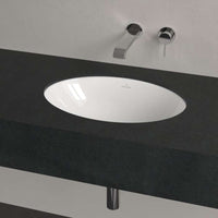 Loop & Friends Undercounter washbasin, 485 x 325 x 215 mm, with overflow, outside surface glazed, White Alpin