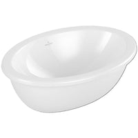 Loop & Friends Undercounter washbasin, 485 x 325 x 215 mm, with overflow, outside surface glazed, White Alpin