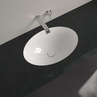 Loop & Friends Undercounter washbasin, 560 x 380 x 220 mm, with overflow, outside surface glazed, White Alpin