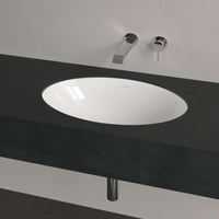 Loop & Friends Undercounter washbasin, 560 x 380 x 220 mm, with overflow, outside surface glazed, White Alpin