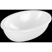 Loop & Friends Undercounter washbasin, 560 x 380 x 220 mm, with overflow, outside surface glazed, White Alpin