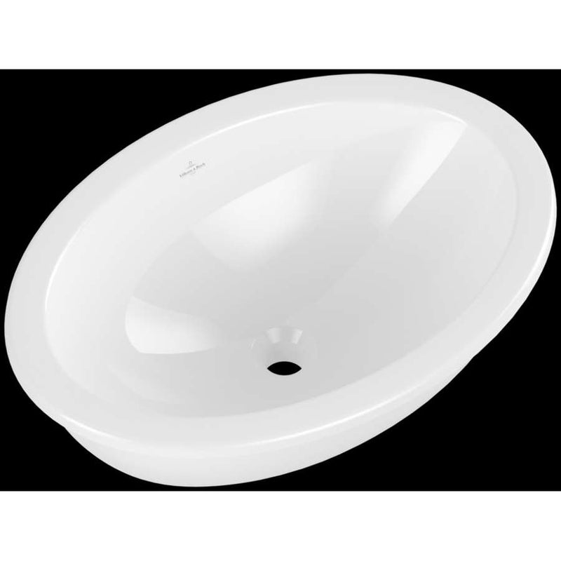 Loop & Friends Undercounter washbasin, 560 x 380 x 220 mm, with overflow, outside surface glazed, White Alpin