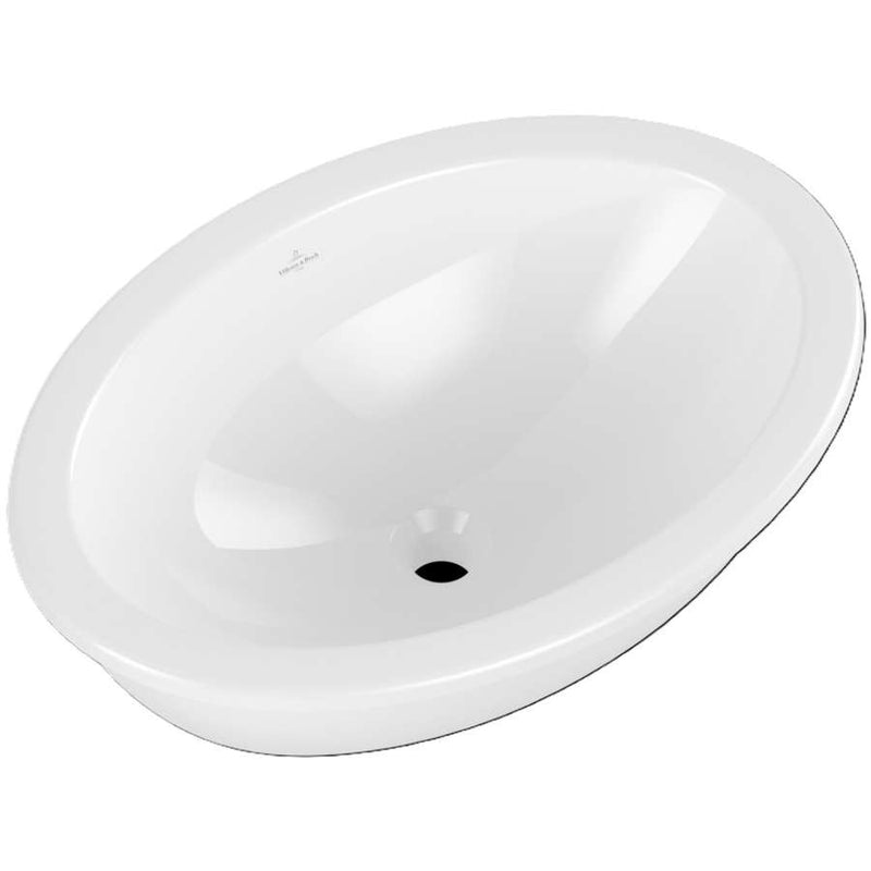 Loop & Friends Undercounter washbasin, 560 x 380 x 220 mm, with overflow, outside surface glazed, White Alpin
