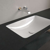 Loop & Friends Undercounter washbasin, 615 x 380 x 185 mm, with overflow, outside surface glazed, White Alpin