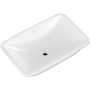 Loop & Friends Undercounter washbasin, 615 x 380 x 185 mm, with overflow, outside surface glazed, White Alpin
