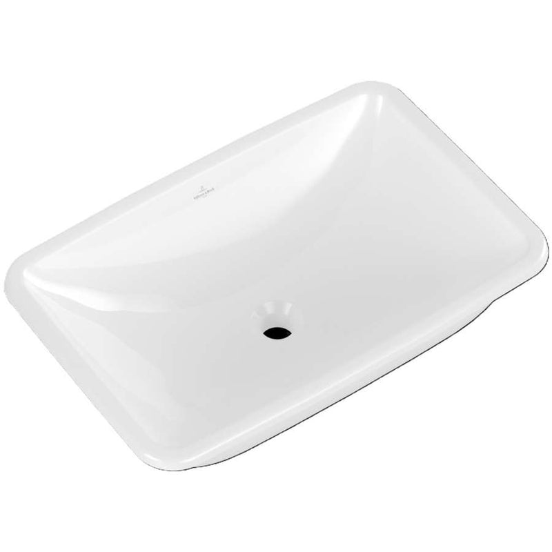 Loop & Friends Undercounter washbasin, 615 x 380 x 185 mm, with overflow, outside surface glazed, White Alpin