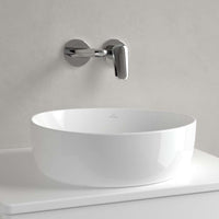 Antao Surface-mounted washbasin, 400 x 395 x 145 mm, without overflow. With Push-to-open valve, 100 x 135 x 69.5mm