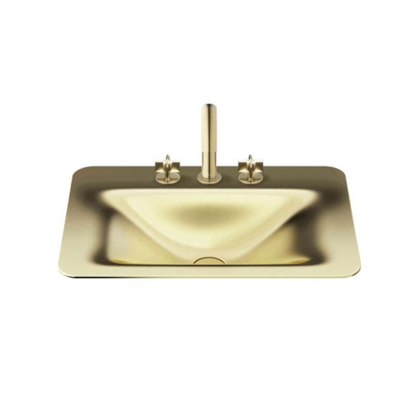 Armani Roca A3270C2R83 countertop washbasin in matte gold with 3 tapholes