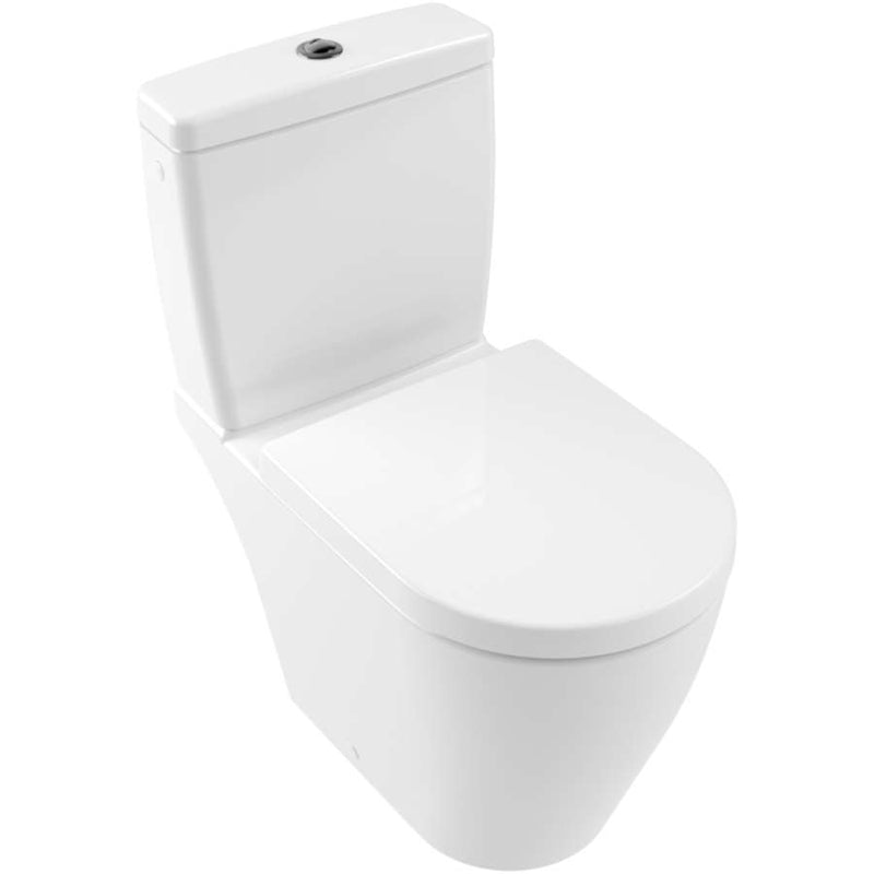 Avento Washdown toilet bowl for close-coupled WC-suite, rimless, floor-standing, with DirectFlush, White Alpin