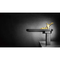 LIMBONSAI 79121NBDG Deck-mounted Single-lever Basin Mixer in Na-No Black w/ Dark Gold Knobs