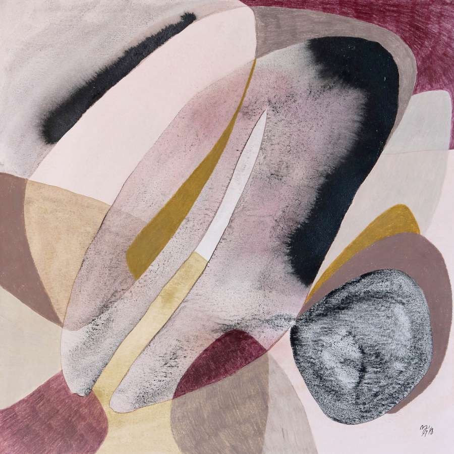 Paper Collective 50 Mikala Gandrup 08 with white aluminium frame Acoustic Framed Art Panel