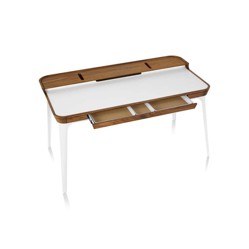 HM300 OU 91 Furniture,Furniture Indoor,Furniture Indoor Writing Desks, Base: White; Top: Walnut