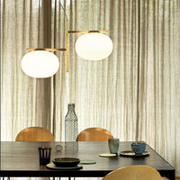 L0383 Lighting Floor Lamp Double Globe version, Frame Satin brass , light source not included, 2 x max 60W (E27)