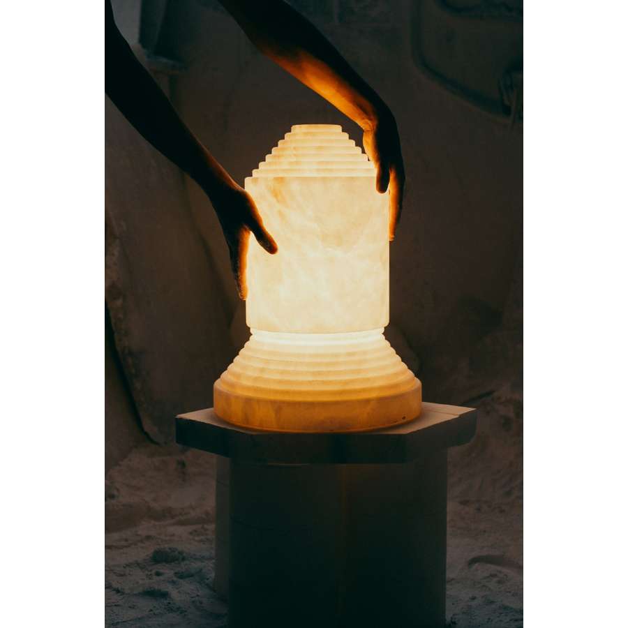 Babel BABTA01 Alabaster Column Table Lamp