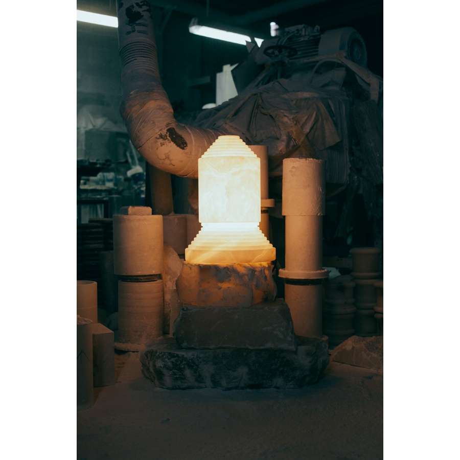 Babel BABTA01 Alabaster Column Table Lamp