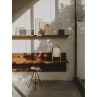 CESTD02 (CES03) Lighting Table Lamp, Frame Stainless steel, with natural colour leather handle with UKA01 UK plug and E27 LED bulb 12W