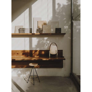 CESTD02 (CES03) Lighting Table Lamp, Frame Stainless steel, with natural colour leather handle with UKA01 UK plug and E27 LED bulb 12W
