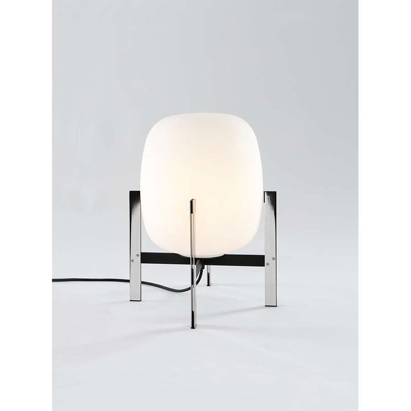 CESTA01 (CES01) Lighting Table Lamp, Frame Cherry wood, Lampshade White opal glass, with dimmer and UKA01 UK plug